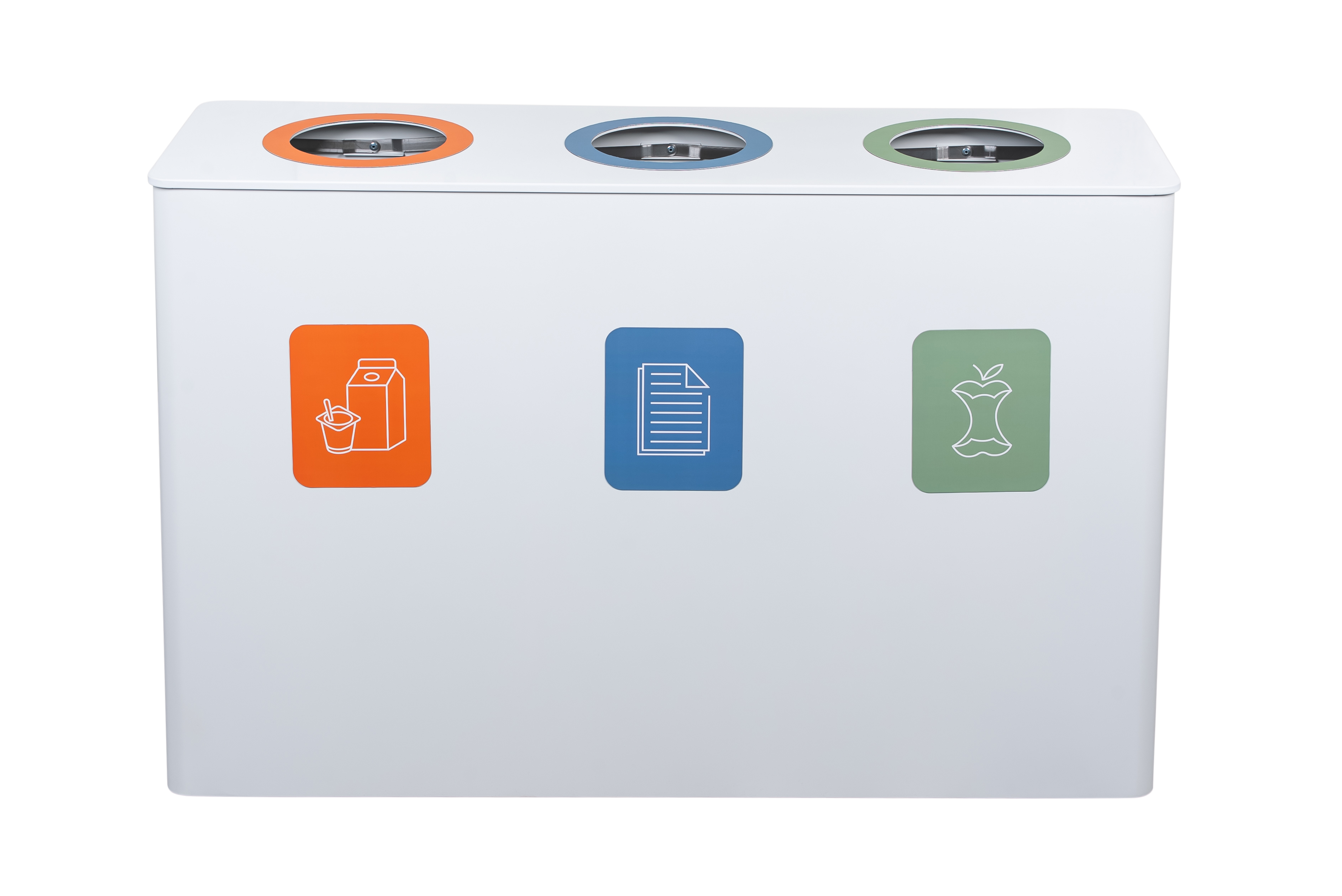Ergofy waste separation bin, 3 x 60L, white
