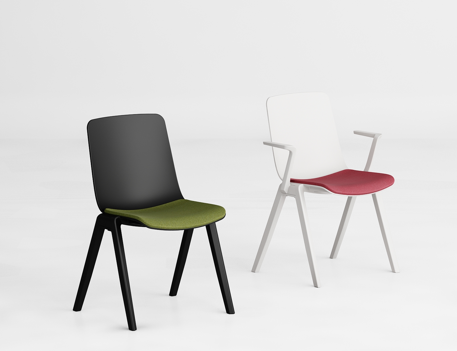 Ergofy conference chair white with writing desk and armrest